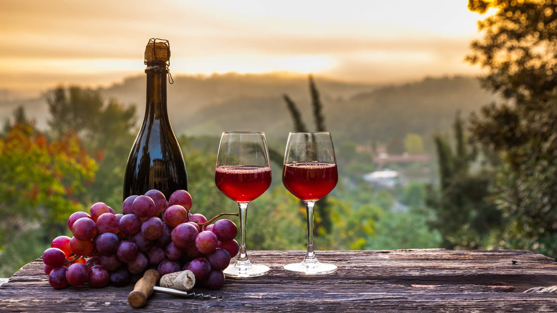 Aussicht bei einem Glas Wein in Opatija geniessen